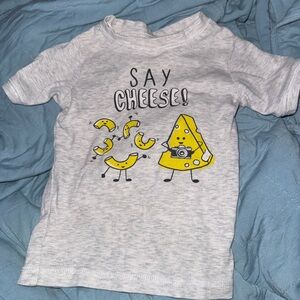 George Gray T-Shirt with Cheese and Banana Print